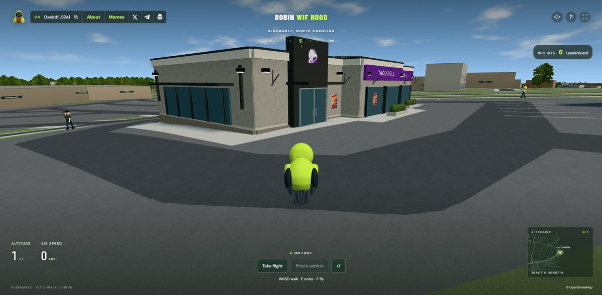 Robin_Wif_Hood's tweet photo. The first major update to the website is live! 🐦

• Fly, walk, or drive around the map
• Steal cars or motorcycles
• Walking NPCs and occupied traffic
• Separate NPC-hit leaderboard on the ground
• 180 airborne coins with their own leaderboard
• Updated storefronts, business signs, roofs, roads, parking lots, and street details

More coming soon. 

https://t.co/sRitjbSBIR