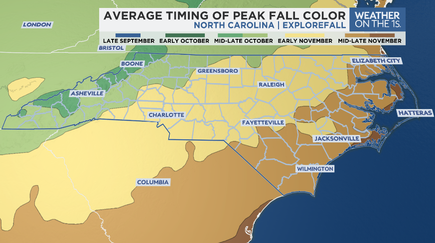 NoelRehm's tweet photo. Yes, we are bringing out the fall foliage map! Trees are now beginning to show autumn colors throughout western North Carolina. Peak fall color is only a matter of weeks away for much of the state.
#ncwx #cltwx #fallfoliage #autumn #fallcolor #leafseason https://t.co/AuEiplvob7