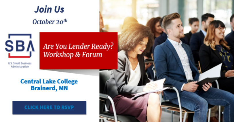 sba_minnesota's tweet photo. Save the Date: "Are You Lender Ready?" Thinking about applying for a small business loan but not sure where to start? Join the SBA Minnesota District Office and partners for a free, no-cost workshop designed to help entrepreneurs prepare to ask for financing with confidence. https://t.co/vfoJEbkL1b