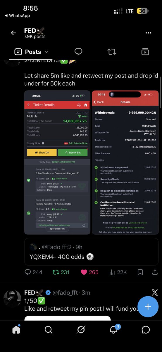 WhiteMoney3k's tweet photo. @fado_fft I wish I can win today own 😢😢😢
My id sporty 8114123141

@fado_fft https://t.co/4ndJZO6cOL