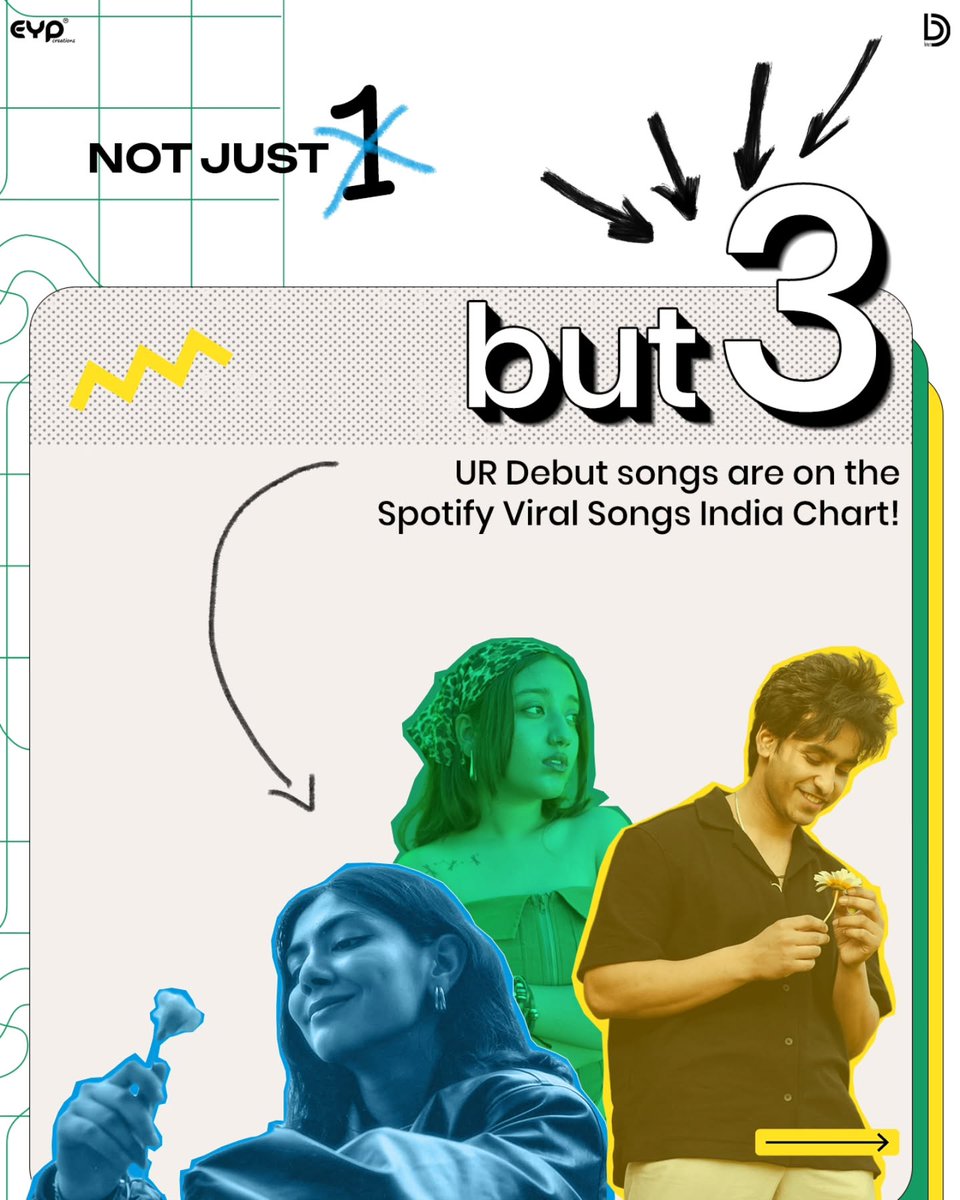 DeadraZange's tweet photo. UR Debut is dominating the charts and owning the moment. Three tracks are trending on India’s Spotify Viral Charts, while one is climbing Spotify’s Top Songs list. This is more than numbers—it’s purpose, passion, and potential. Onward and upward! https://t.co/ChqSgaGxAD