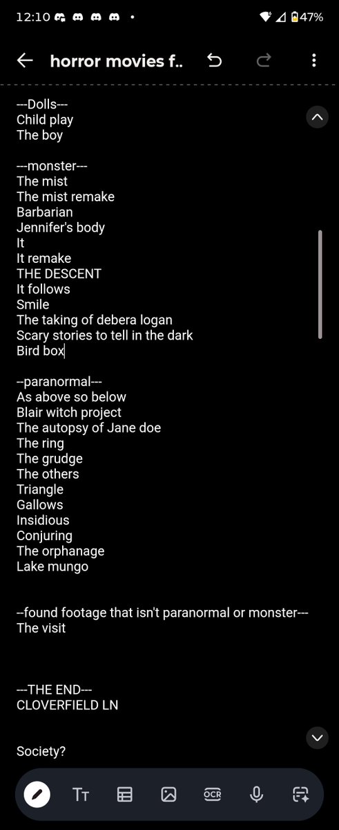 IgooGhost's tweet photo. I need recs for horror movies for my friend who has NEVER SEEN HORROR this is what I have so far. She's especially scared of dolls and clowns yay. I hope this reaches enough people that this post gets interaction. #horror #scary #scarymovie #horrormovie #classic #spooky https://t.co/pLy8pLGLNO