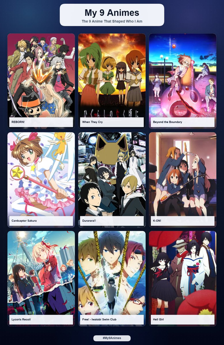 elemenojaehyi's tweet photo. 9 Anime that shaped who I am! ✨

Honourable mentions:
Akatsuki no Yona | Apothecary Diaries | Aoharu x Kikanjuu | School Rumble | Demon Slayer | Frieren | OHSHC | Lucky Star | The Disappearance of Haruhi Suzumiya | Ron Kamonohashi: Deranged Detective https://t.co/EvBNRaoj5a