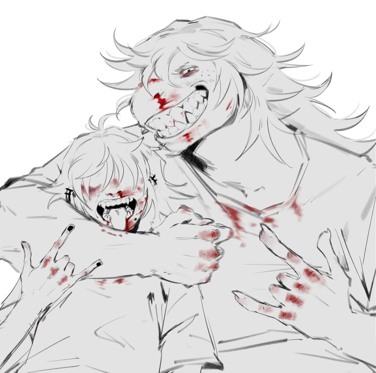 lazinteki's tweet photo. two dumbasses fought each other
#deltarune https://t.co/VMszdboAUu