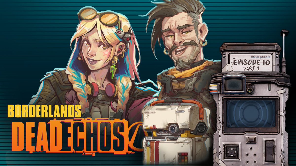 GearboxOfficial's tweet photo. We're in the endgame on @Borderlands DeadECHOs! 
Part 1 of the finale has been released! 

Big time danger has come calling on our heroes. They might not know what the hell to do but they’re gonna do it anyway.

Listen now! 
YouTube: https://t.co/3bg6u8H84N https://t.co/SKie7FKm6B