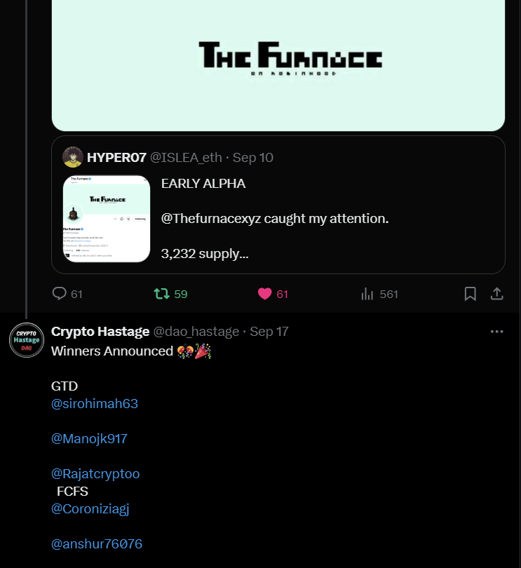 Manojk917's tweet photo. @Thefurnacexyz Hi @Thefurnacexyz i win GTD spot in @dao_hastage collaboration giveaway but my address is not eligible please check this 🙏 https://t.co/6P8ftFXy6t