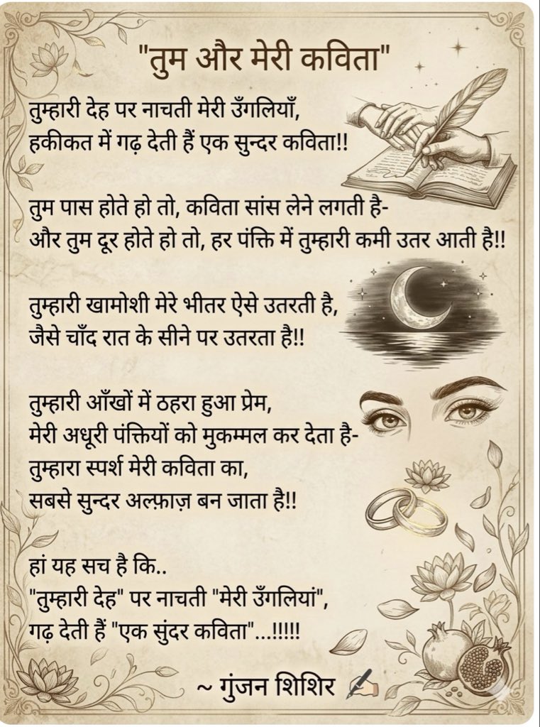 Gunj26's tweet photo. "तुम और मेरी कविता"❣️
                   गुंजन शिशिर/@Gunj26 https://t.co/va8Yoj2quE