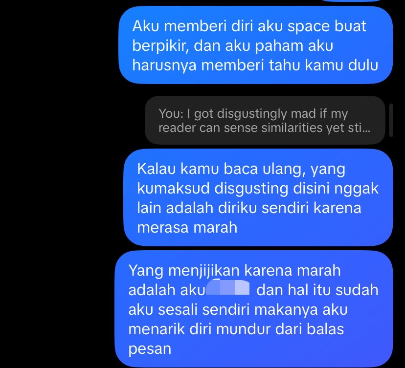 haandleable's tweet photo. 2. Merasa cukup, aku segera hubungi Ojan, meminta-maaf menempatkan dia di situasi ini, buat dia merasa seperti apa yang dirasa dalam deskripsi utasnya. https://t.co/OfBl69CHXm
