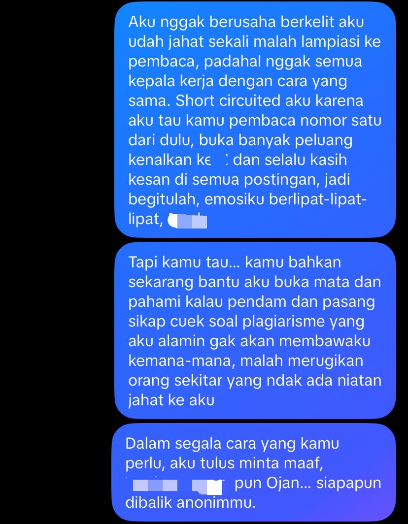 haandleable's tweet photo. 2. Merasa cukup, aku segera hubungi Ojan, meminta-maaf menempatkan dia di situasi ini, buat dia merasa seperti apa yang dirasa dalam deskripsi utasnya. https://t.co/OfBl69CHXm
