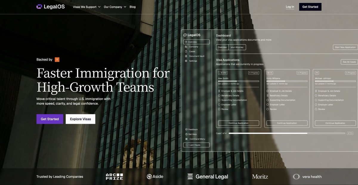 legalos's tweet photo. Introducing The New LegalOS

A clearer home for U.S. immigration for high-growth teams. Find the right visa or green card path, see what happens next, and move attorney-reviewed cases forward without the usual black box. Built for founders, operators, and enterprise teams.

Visit → https://t.co/77zyRCPAbe