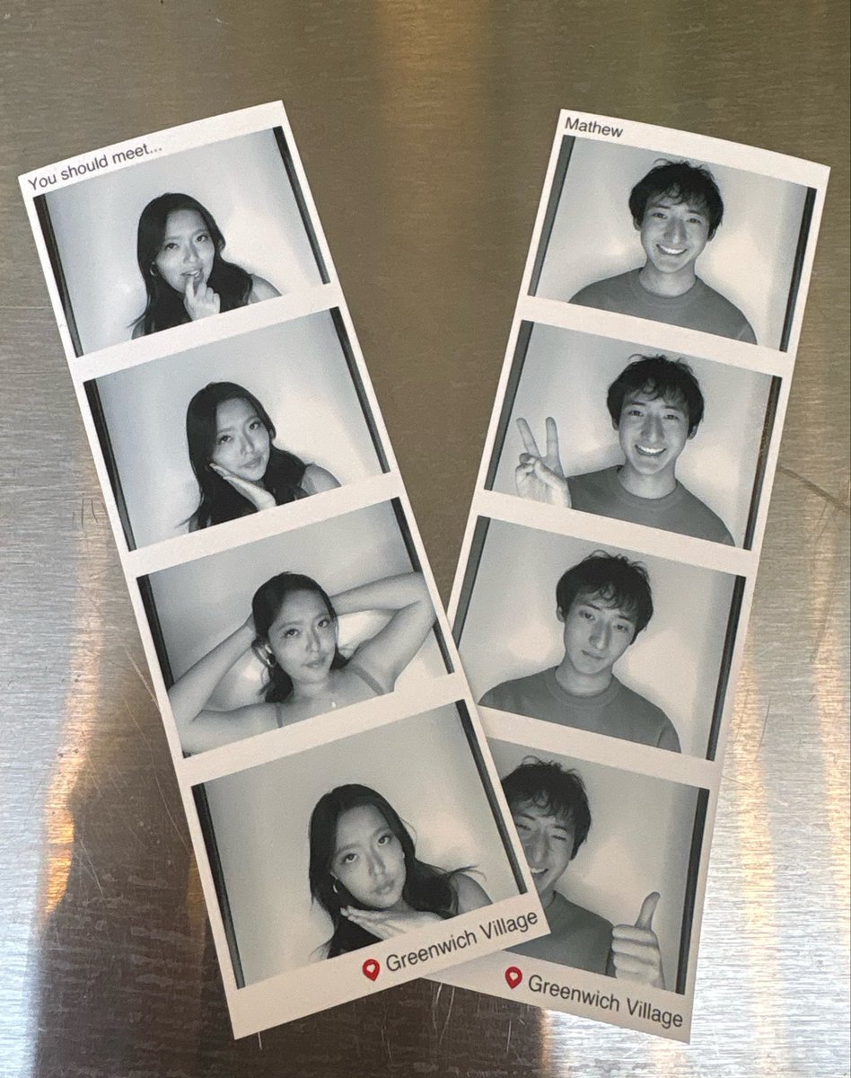 iamlulu_zh's tweet photo. help me find mathew in nyc

x, work your magic

hinge isn’t working so i went to a photobooth that matches you with a stranger based on a questionnaire

BUT theres no contact info or anything 

mathew if you see this hmu

this is why i love nyc https://t.co/1E4yIi9tY0