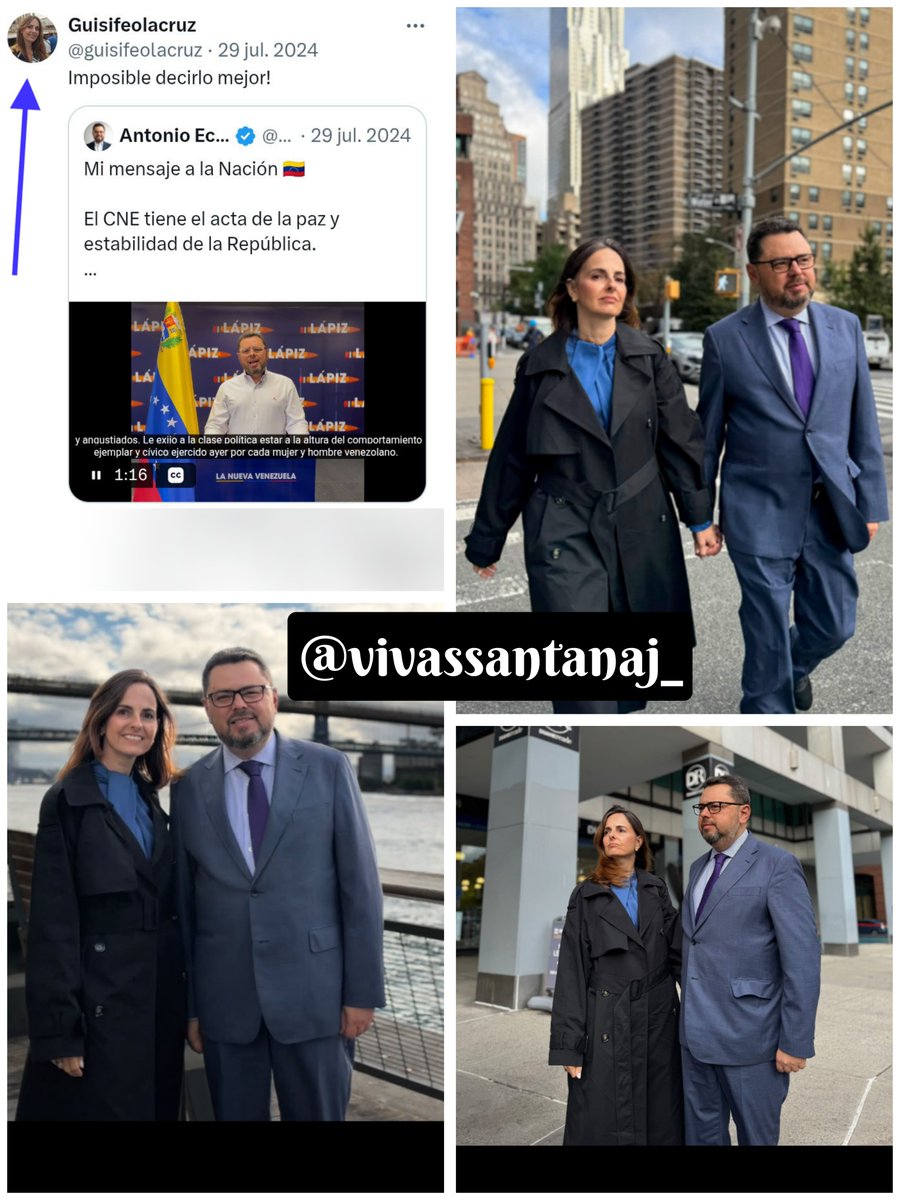 vivassantanaj_'s tweet photo. El alacrán "El Lápiz" Antonio Ecarri disfrutando en Nueva York con su otra costilla @guisifeolacruz, de ser la "comitiva" de oposición para avalar la presencia de Delcy Rodríguez en su encuentro con Donald Trump y en la Asamblea de Naciones Unidas.   Ya dirá "El Lápiz" que fue a Estados Unidos con "recursos propios" ¡Miserable!