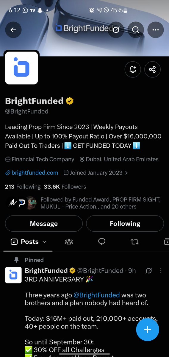 champcrypt1's tweet photo. @BrightFunded @jelle_dijkstra @SybDijkstra @benjamingalindo Congratulations on your 3 yrs of coming to life @BrightFunded and thanks for this opportunity given to 10 of us your followers🔥🔥

All task done ✔️
@steeze084 @J_WEALTH1 https://t.co/DoqZMWOV0j