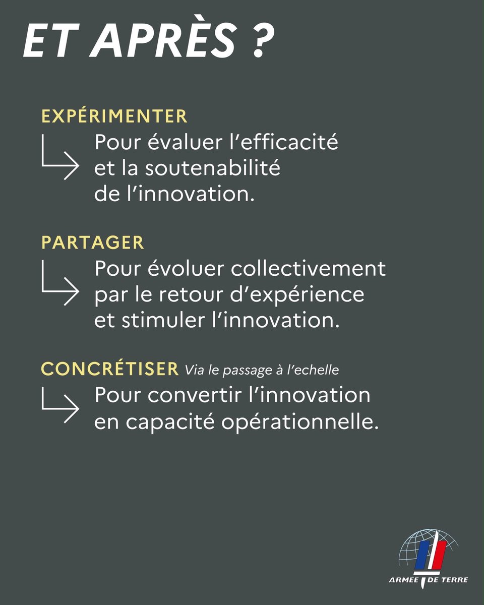 CEMAT_FR's tweet photo. Convertir plus vite l'innovation en capacités opérationnelles.
 
C’est l’ambition des pôles exploratoires de l’@armeedeterre : capter les idées des unités, les tester et les connecter rapidement aux acteurs capables de les faire aboutir. 

L‘armée de Terre compte aujourd'hui 18 pôles, spécialisés par domaines. Ils s'appuient sur les spécificités et les savoir-faire de nos grandes unités.
 
Parce que notre supériorité opérationnelle dépend de notre capacité à nous adapter rapidement.