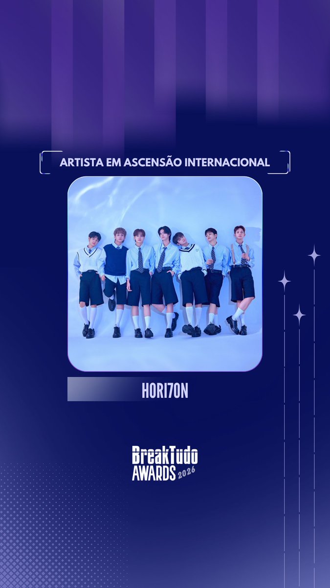 breaktudoawards's tweet photo. HORI7ON (@HORI7ONofficial) ✨ está indicado a Artista em Ascensão Internacional no BreakTudo Awards 2026! 🏆

🗳️ Vote em HORI7ON no site https://t.co/TS6B41IKIY até 17 de outubro.

#BreakTudoAwards #HORI7ON https://t.co/5UM3VNQUT1