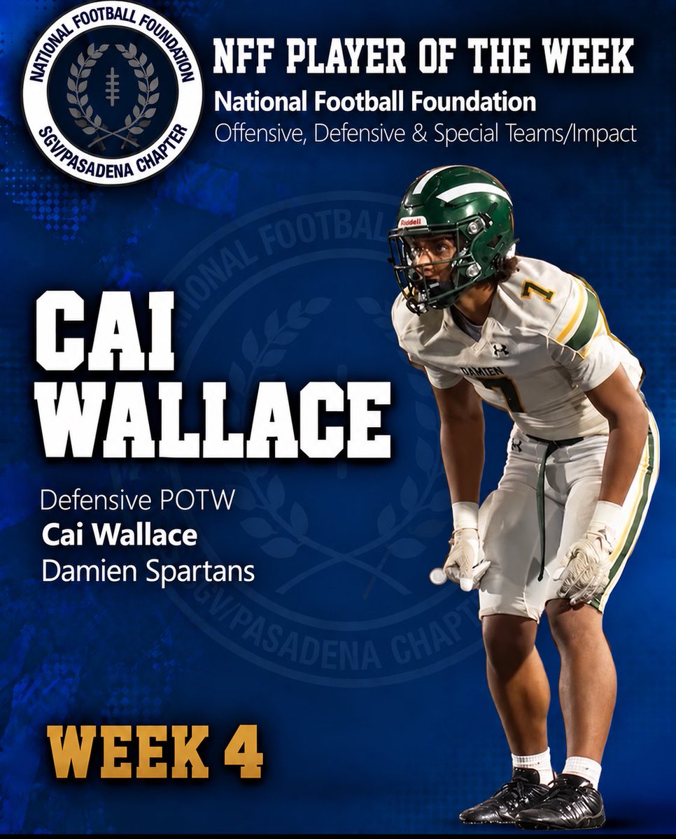 coachmark_48's tweet photo. Here are our @NFFSGV_Pasadena Players of the Week! 
Offensive player Matthew Escobedo QB (Cantwell-Sacred Heart)
Defensive player Cai Wallace DB (Damien)
Impact player Christopher Aguilar (Alhambra)
Congrats to these young men who had outstanding performances and helped lead their teams to victory in week 4