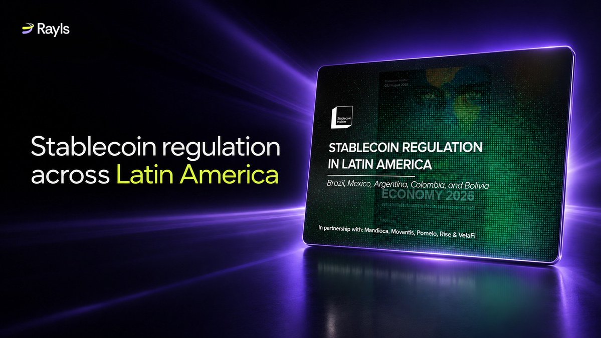 RaylsLabs's tweet photo. $324B moved through stablecoins across Latin America in 2025.  

That’s an 89% increase year over year.  

As Stablecoin Insider’s latest analysis points out, regulators across the region are no longer treating stablecoins as a crypto niche.  

They’re being absorbed into existing financial frameworks through FX rules, licensing, AML requirements, and reporting.  

That changes the infrastructure question.  

The next phase is about giving regulated financial institutions the privacy, compliance, and connectivity needed to actually operate onchain.  

That’s where Rayls is focused.  

We’re already working with institutions across Brazil’s financial ecosystem, including Núclea, Amfi, NimoFast, and XP, bringing established financial infrastructure closer to onchain rails.  

As regulation catches up with adoption, the infrastructure underneath these assets will matter just as much as the assets themselves.  

Read the full analysis from Stablecoin Insider 👇