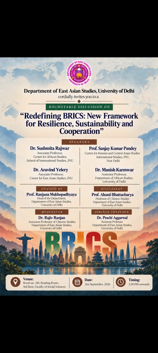 deas_du's tweet photo. Monday Seminar; Roundtable discussion on BRICS.

#BRICS #Rountable #Diplomacy https://t.co/GbNLW02x2m