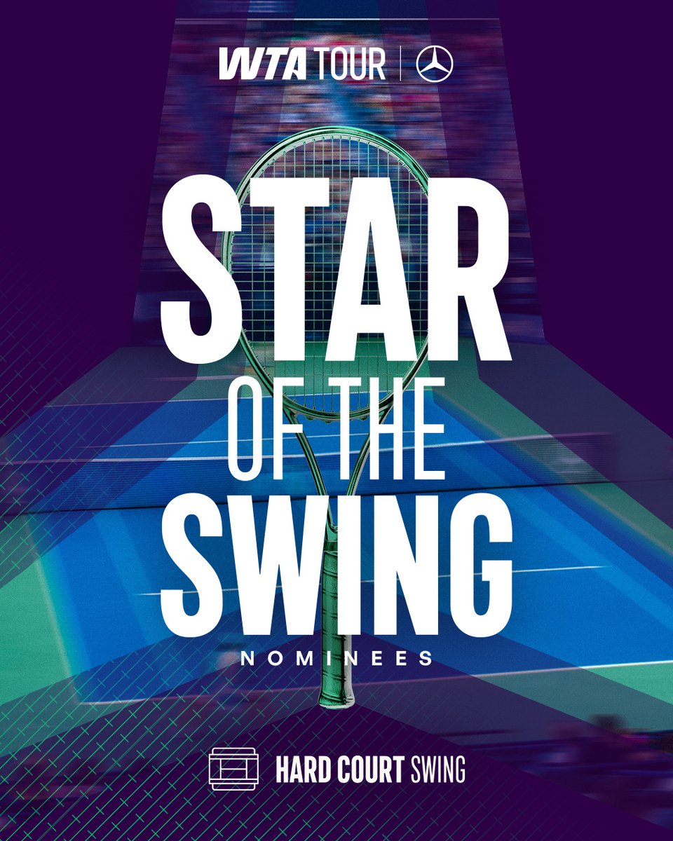 WTA's tweet photo. It’s time to vote 🗳️

Who was your Star of the Hard Court Swing? Have your say! 👇

https://t.co/tLS8AlzP1r

@MercedesBenz | #RallyTheWorld https://t.co/h9viT6kzGI
