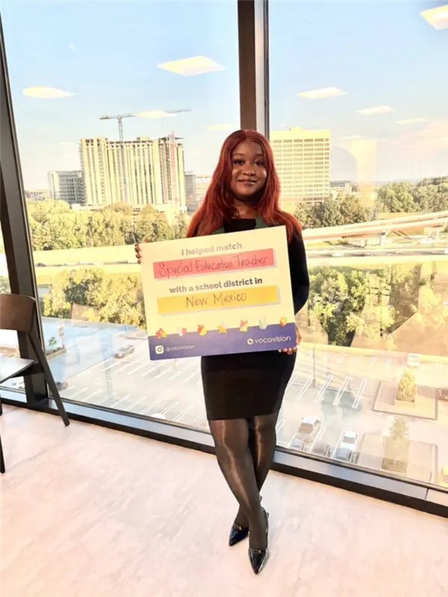 VocoVision's tweet photo. Way to go, Niaya! 🎉 Your first school special education teacher placement in New Mexico is just the beginning! We’re excited to see all the lives you’ll help shape. Keep up the amazing work! https://t.co/imAzJNWOC0