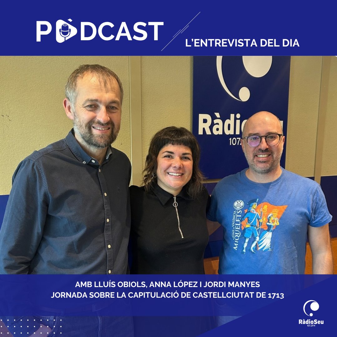 RadioSeu's tweet photo. A LA CARTA | Entrevista a Anna López, Lluís Obiols i Jordi Manyes, amb motiu de la jornada de recreació històrica de la Guerra de Successió a #Castellciutat.
▶️Enllaç al pòdcast: https://t.co/dBcVw9zSQ7
▶️Informació prèvia: https://t.co/FxeW5co2T7 https://t.co/jjJhIeiE1s