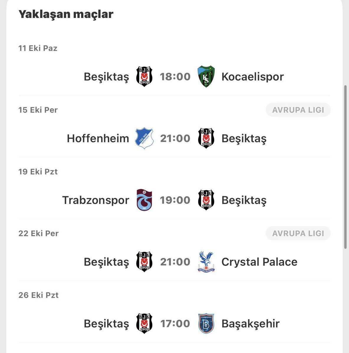bekiro_1's tweet photo. Beşiktaş 15 günde 5 oynayacak sizce kaç puan alır ve skor tahminleri alalım 

Benim tahminim 👇🏻

Kocaelispor 0-4 bizde+3
Hoffenheim 2-4 bizde +3
Trabzonspor 2-3 bizde+3
Palace 3-3 berabere+1 https://t.co/lF5F84I0nK