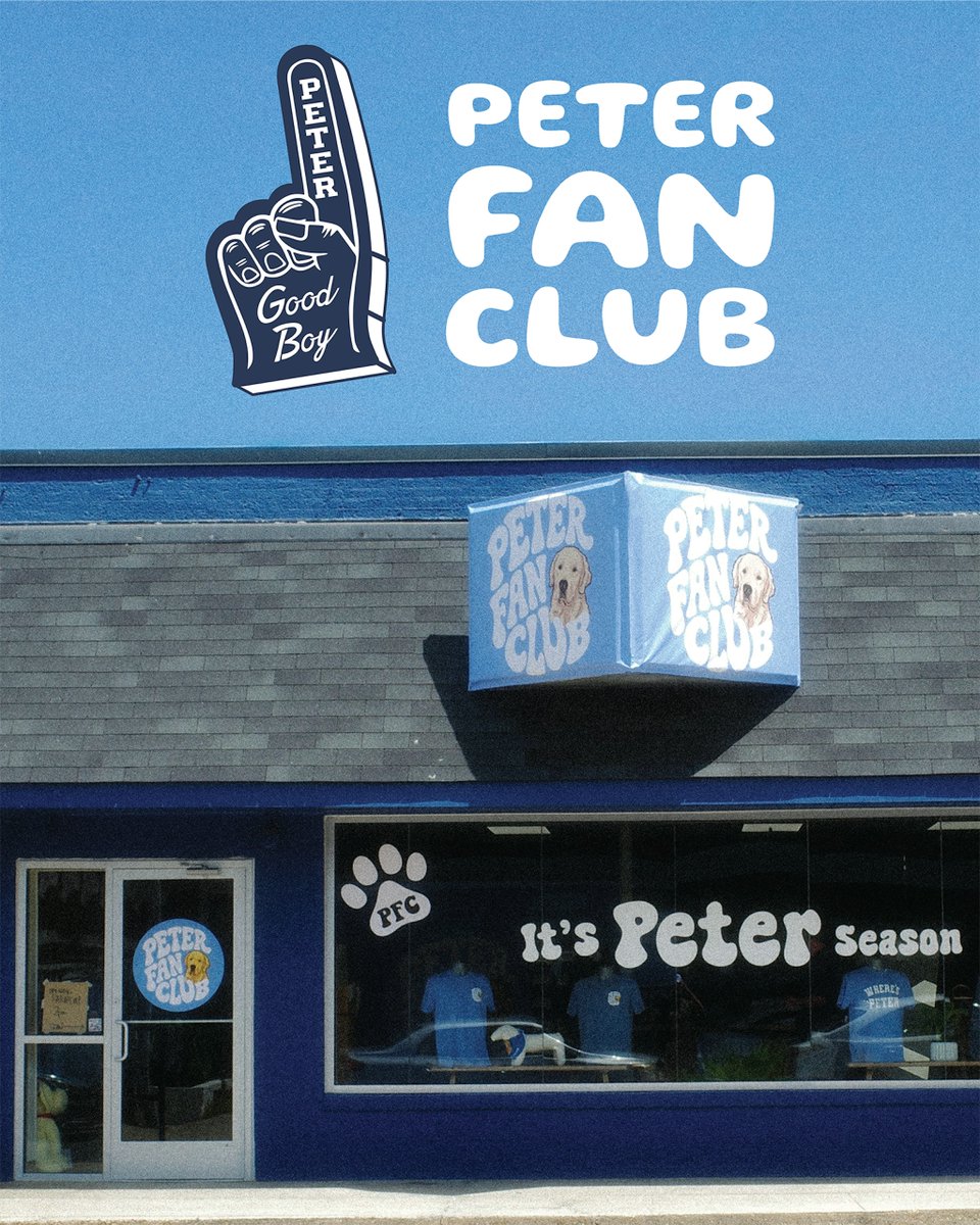 Thredsinc's tweet photo. The Peter Fan Club collection. Merch designed for the cutest season yet! 🐾💙 https://t.co/vWbPOqCbce