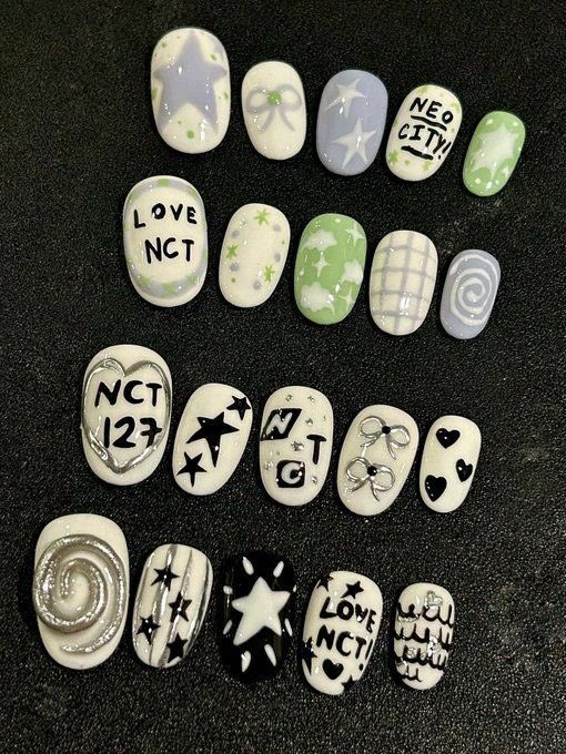 nextday_nails's tweet photo. Press on nails untuk konser NCT atau BTS only 169k dengan pilihan design dibawah ini pada mau gak guyss? 

Bisa req warna, gambar, size ONLY 169k

#zonauang #zonajajan #pressonnails #nct127 #BTS #BTS_WORLDTOUR_ARİRANG https://t.co/CfR2GwckS2