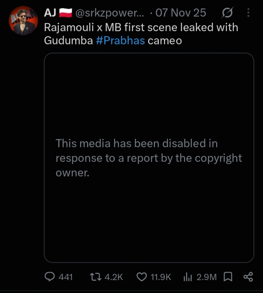 rounakdaa's tweet photo. Kunti #Prabhas PR activated,back to back 2 copyright on Million views post😭

No other fandom is even started proper trolling of Gudumba,still one Guy alone made them cry.

Bravo Bro @srkzpowerhouse 😂 https://t.co/NlqZhGhDlM