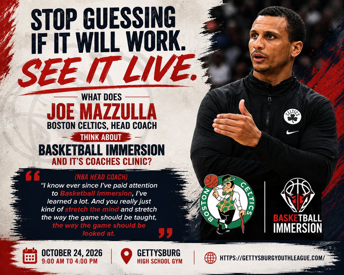 RickAKellerJr's tweet photo. STOP GUESSING IF IT WILL WORK. SEE IT LIVE.

Chris Oliver of Basketball Immersion is coming to Gettysburg!

Oct. 24, 2026
9 AM–4 PM
Gettysburg HS
Live on-court practice
Game-based &amp; decision-rich learning
Lunch provided https://t.co/nGb0AcRK90