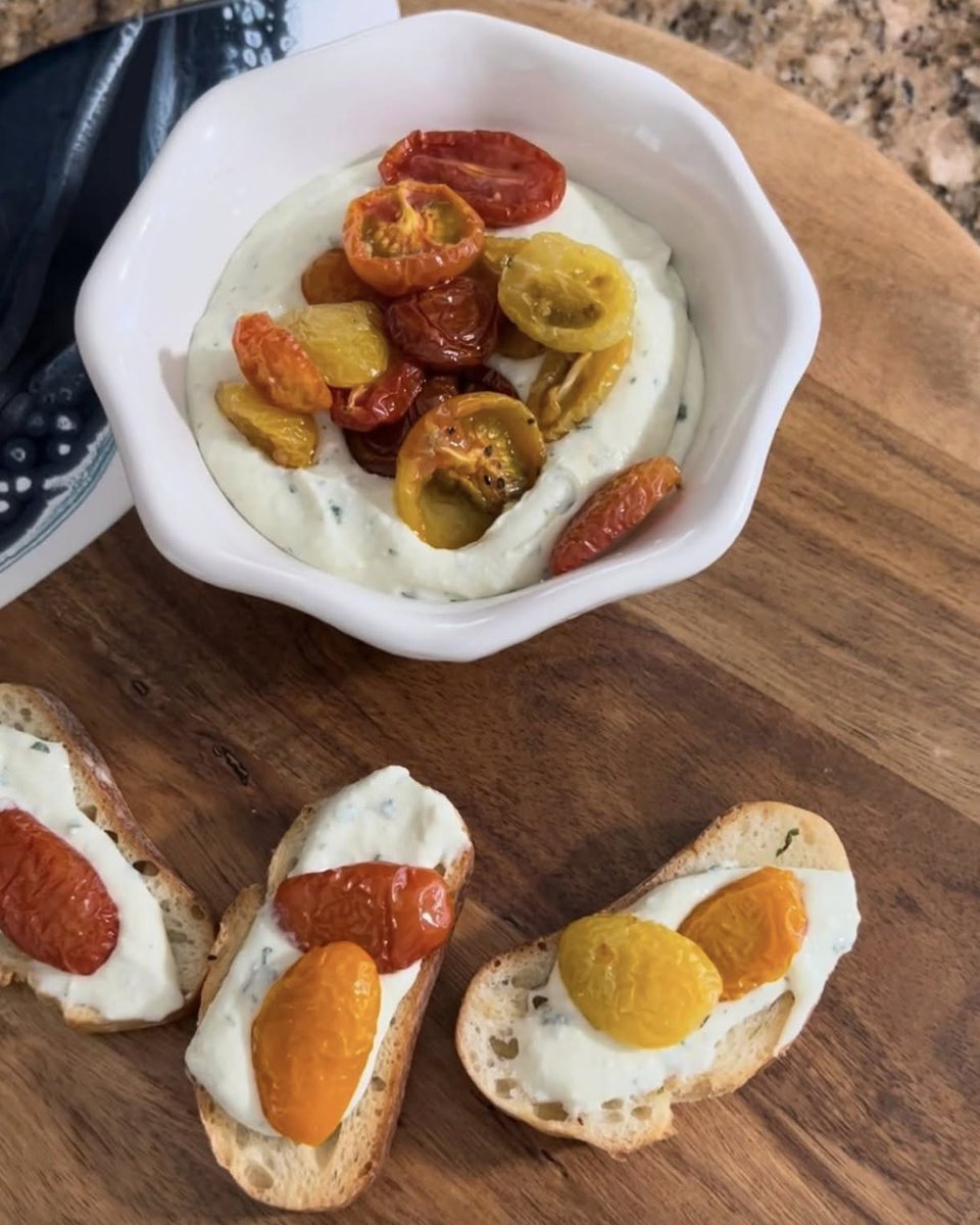 jamescarterpmqu's tweet photo. It’s peak tomato season, and one of my favorite ways to enjoy them is this whipped ricotta with roasted tomatoes. Try the recipe by commenting TOMATOES below! https://t.co/EJW1Sg9VVD