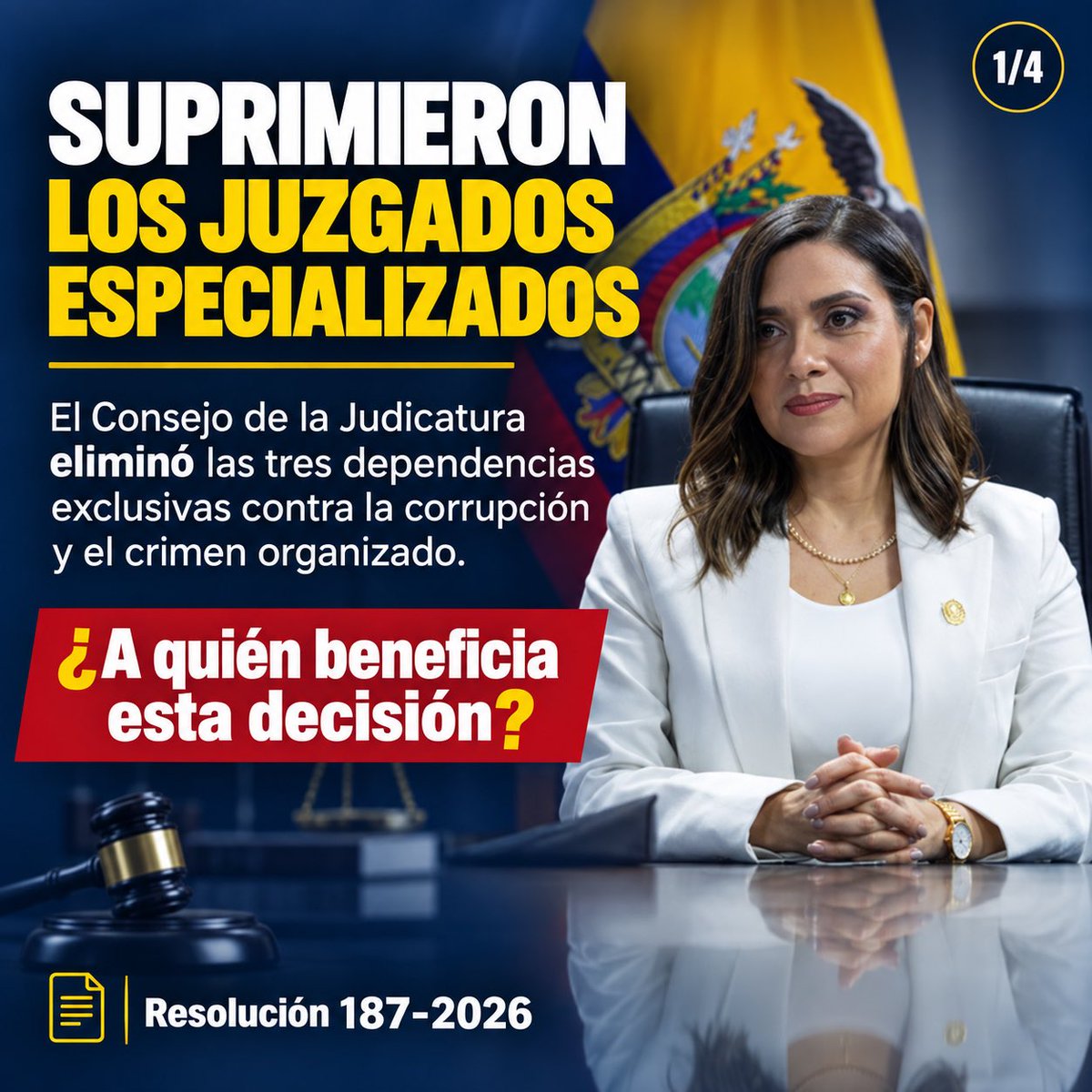 LilianaDuranA's tweet photo. 🚨 DESMANTELAN LA JUSTICIA Y LO VENDEN COMO “FORTALECIMIENTO”.

Suprimieron las unidades exclusivas que enfrentaban la corrupción y el crimen organizado. Ahora, las causas complejas se dispersan entre juzgados ordinarios.

Cuando las mafias ganan tiempo, el país pierde justicia. 

‼️Su lucha anticorrupción es solo propaganda.