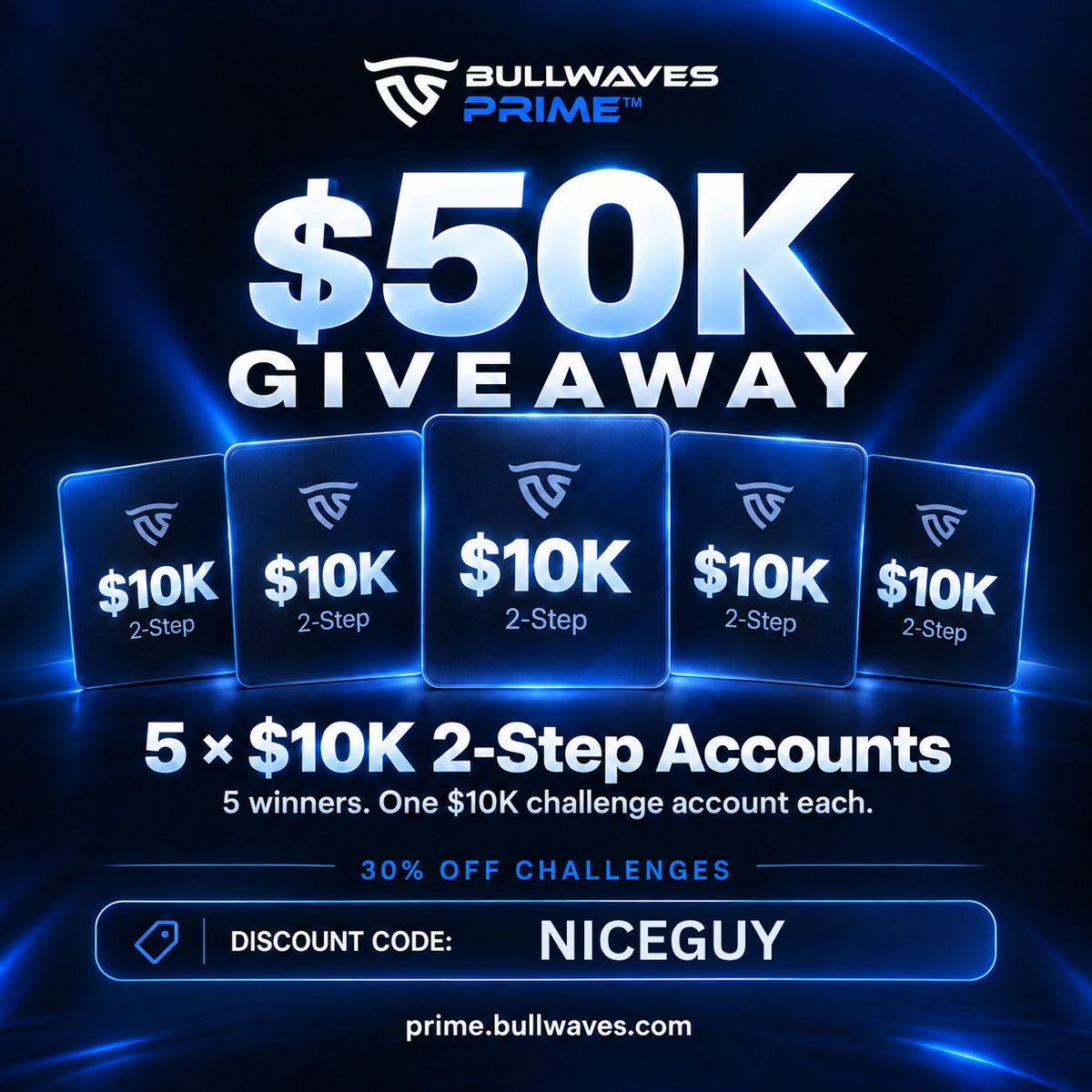 Usmanfx__'s tweet photo. 🎉 $50,000 GIVEAWAY! 🎉

HOW TO ENTER:
 @Usmanfx__ || @BullwavesPrime || @natewolfiey || @Championfx_gh

🔹Like &amp; Retweet and  teg 3 friend 
🏷️ Use Code: NICEGUY for 30% OFF

Sing up: https://t.co/m5dErtI2DJ https://t.co/9IWmDn0dKl