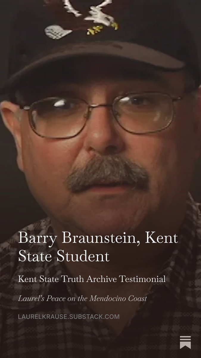 KentStateTruth's tweet photo. In Barry Braunstein's Kent State Testimonial, he focuses on his freshman year attending the Honors College at #KentState as a classmate of Allison Krause, 1 of the 4 students and protesters killed on May 4, 1970 in the Kent State massacre. @MendoCoast  https://t.co/vDp3OqkuJw https://t.co/CjlUEOTVqe