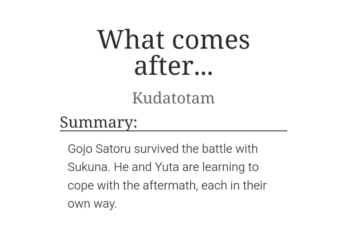 ssukabl's tweet photo. Oh, I completely forgot to mention this fanfiction here! And BE SURE! to read the tags and warnings! There might be details that are unpleasant for you! The tags will also be updated a bit later...
https://t.co/bnx6iTHbZG
#乙五 #okkogo #okkotsuyuta #yutagojo #GojoSatoru #gojoyuta https://t.co/6tVwmPU5v9