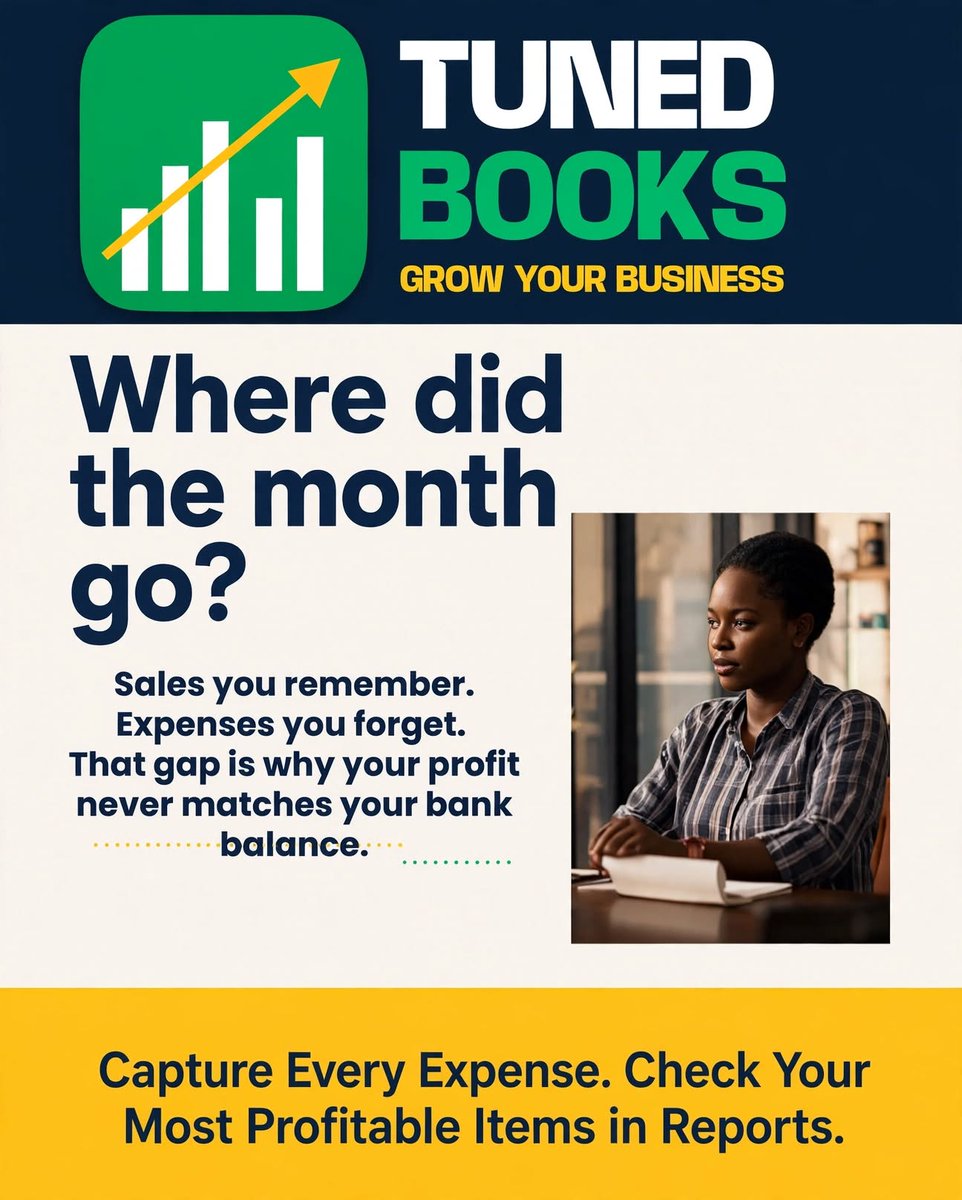 tunedbooks's tweet photo. Some profit leaks aren't theft. They're forgotten expenses.

Sales you remember. Expenses you forget.

Capture all unrecorded expenses in TunedBooks.
Don't guess, start knowing

Free for 60 days: https://t.co/1D3bkryqhq

#Bookkeeping #SME #CashFlow https://t.co/QKhGgjDK6j