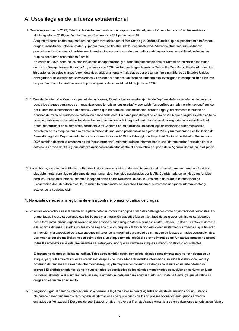 ecuainm_oficial's tweet photo. ‼️#URGENTE
Ben Saul, relator especial de la ONU sobre derechos humanos y lucha contra el terrorismo, cuestionó en una nota informativa la falta de transparencia en la cooperación militar entre Estados Unidos y Ecuador contra el crimen organizado. El documento señala que fuerzas estadounidenses respaldaron en marzo de 2026 la operación terrestre “Exterminio Total” en la frontera norte, sobre la cual existen denuncias por uso de fuerza letal fuera de un conflicto armado, tortura, detenciones y desapariciones forzadas, sin investigaciones independientes. Saul advirtió que no se conoce con precisión el papel de Estados Unidos ni las normas que regulan sus actividades. También observó el Decreto Ejecutivo 424 de 2026, por otorgar inmunidad a tropas extranjeras en el marco de un acuerdo militar de 2023 que no ha sido publicado.
EN