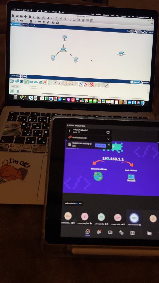 CS_LA_'s tweet photo. اليوم الثاني والأخير من دورة أساسيات الشبكات مع
@TuwaiqClub_KFU
(الجانب العملي)

تعلمنا أكثر عن IP
عرفنا كيف نشبك بين السويتش ، الرواتر و PC

كانت دورة خفيفه وممتعة والشكر لأستاذة نجلاء💜

#TuwaiqClub_KFU https://t.co/Ao5OQ7yd9f