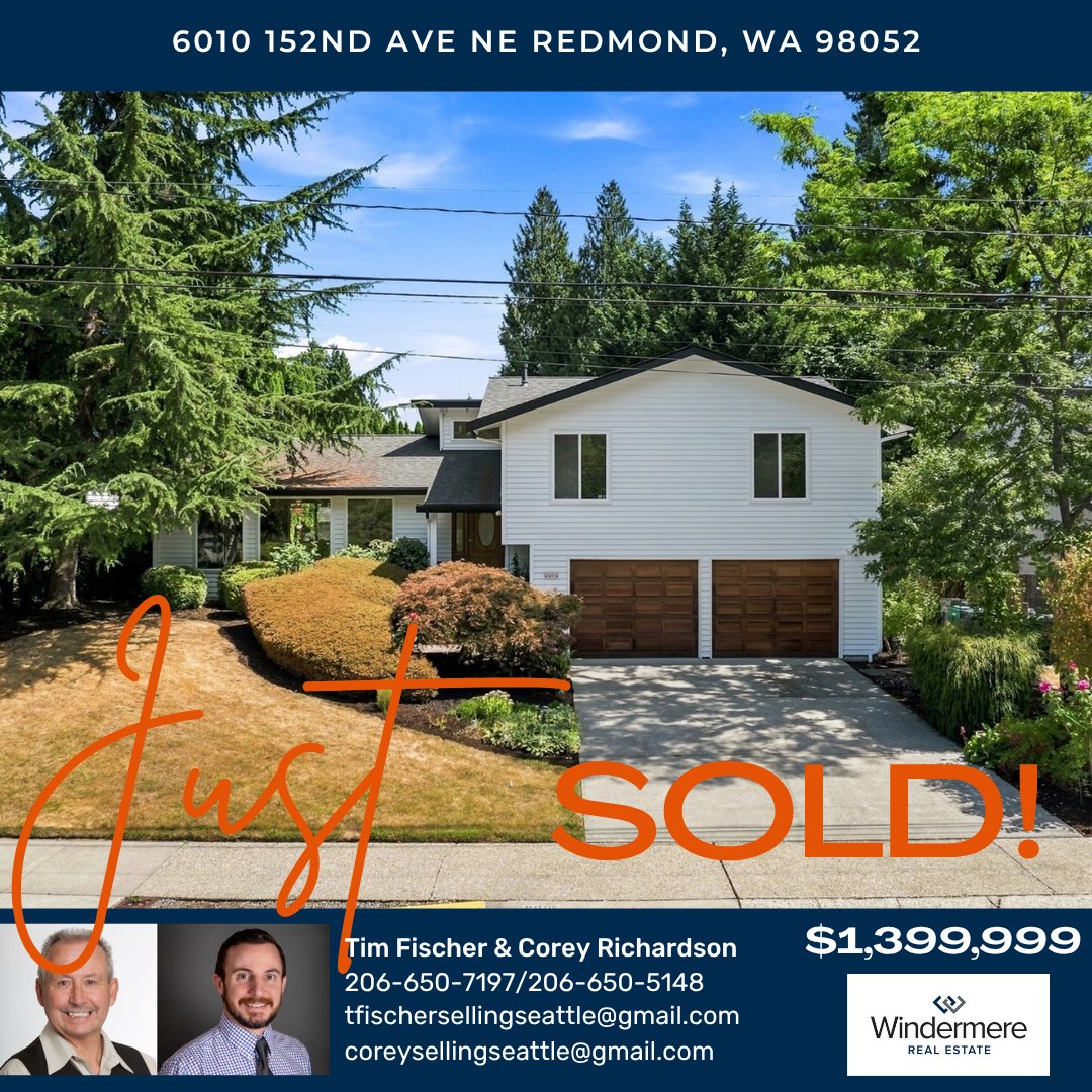 WindermereSouth's tweet photo. Just closed in Redmond by Tim Fischer &amp; Corey Richardson Congratulations to all!    
https://t.co/9IIbAzoesA 
#windermerewestmetro #allinforyou #happyclients #windermererealestate #sellmynorthwesthome #sellingestates #justsoldinredmond https://t.co/jJbKI8hoFV