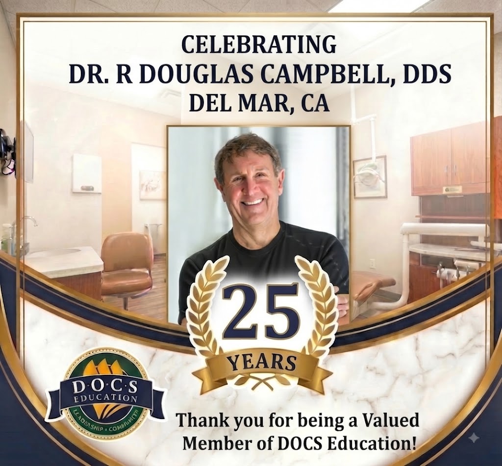 DOCSEducation's tweet photo. Wow! We appreciate your 25 years of DOCS Membership, Dr. R. Douglas Campbell. Thank you for your commitment and contributions to sedation dentistry. #DOCSanniversary #DOCSmembership https://t.co/N83zbonuMX