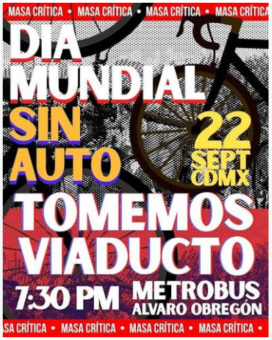 CompaElema's tweet photo. Avisamos con anticipación, con motivo del #DiaMundialSinAuto tomaremos de manera civica el Viaducto Miguel Aleman #CDMX.

anticipen su salida en coche pero lo mas prudente sería dejarlo solo este día, hagamos la diferencia y tomemos conciencia, el espacio vial es para compartir😊 https://t.co/mgjkGQimFF