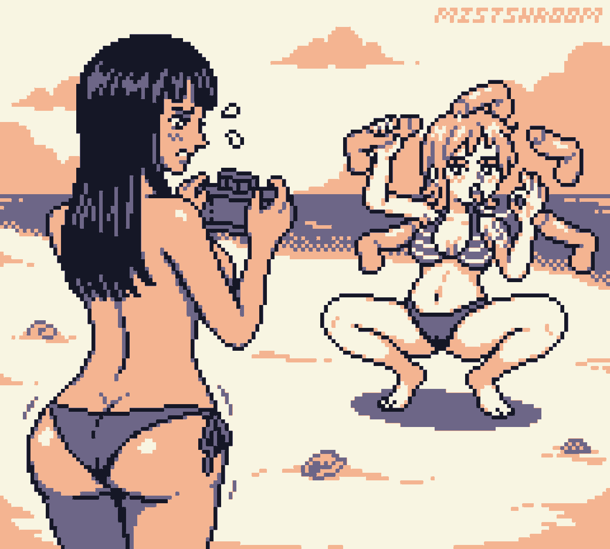 Mistshroom's tweet photo. Nami's using Robin in her latest money making scheme as both photographer and prop, let's hope robin can hold it together~ https://t.co/q64ersIElN