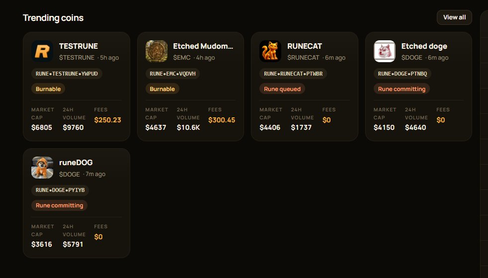 Runepad's tweet photo. Already 5 tokens live here https://t.co/ItSalpYVhN
