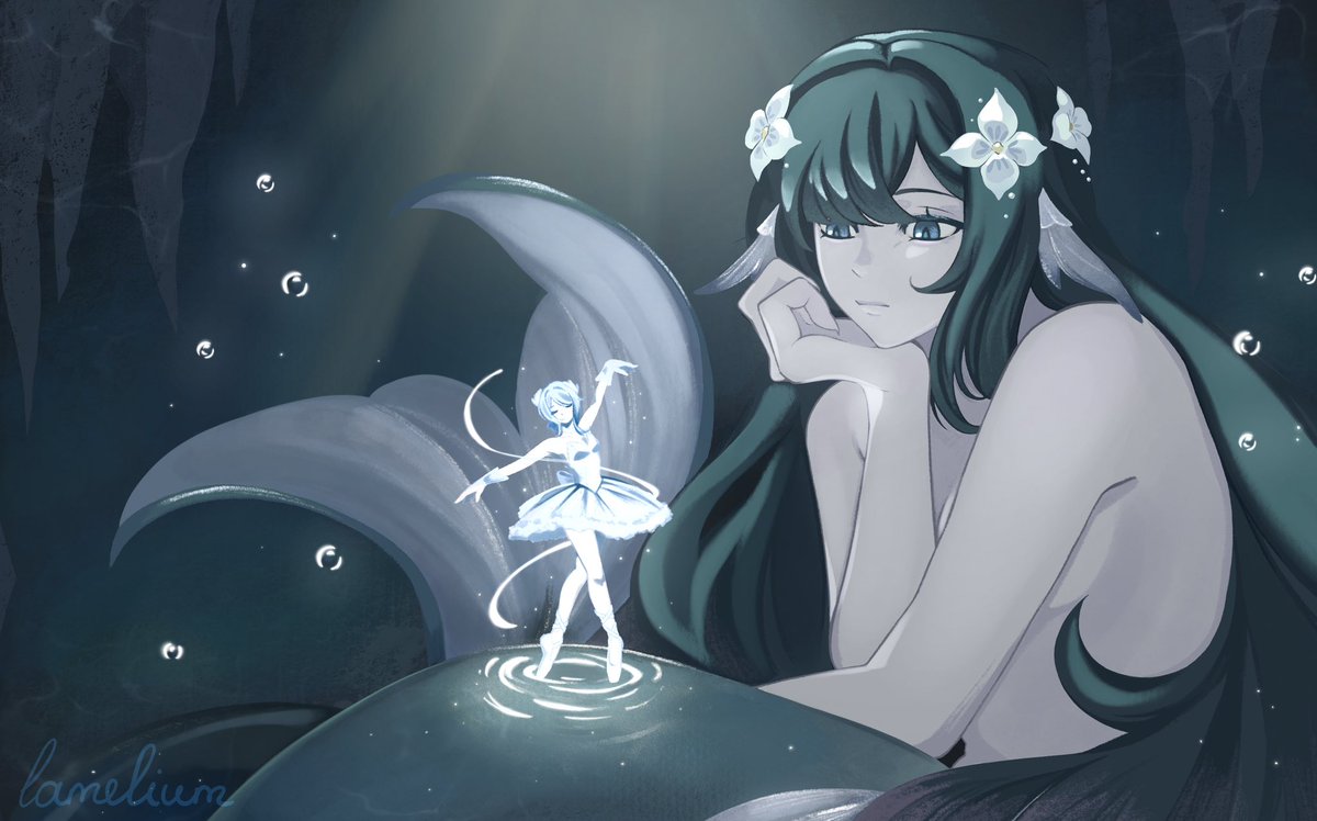 lamelium's tweet photo. #vodyanitsa #odette #GenshinImpact #snezhnaya #art https://t.co/6ysSYalj93