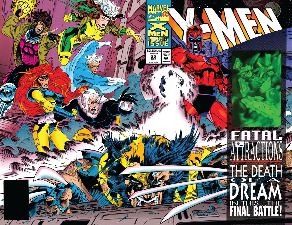 AustinGorton's tweet photo. 264 - X-Men (vol. 2) #25 - 9/21/1993
Granted, not the most X-Factor-y of issues, but it does features two members on the cover, one of whom gets the hologram.
Cover by Andy Kubert. Interiors by Fabian Nicieza & Kubert.
#XmenADay #XMen #XFactor40 #XMenV2 #Quicksilver #Gambit https://t.co/2xvdYQrtXp