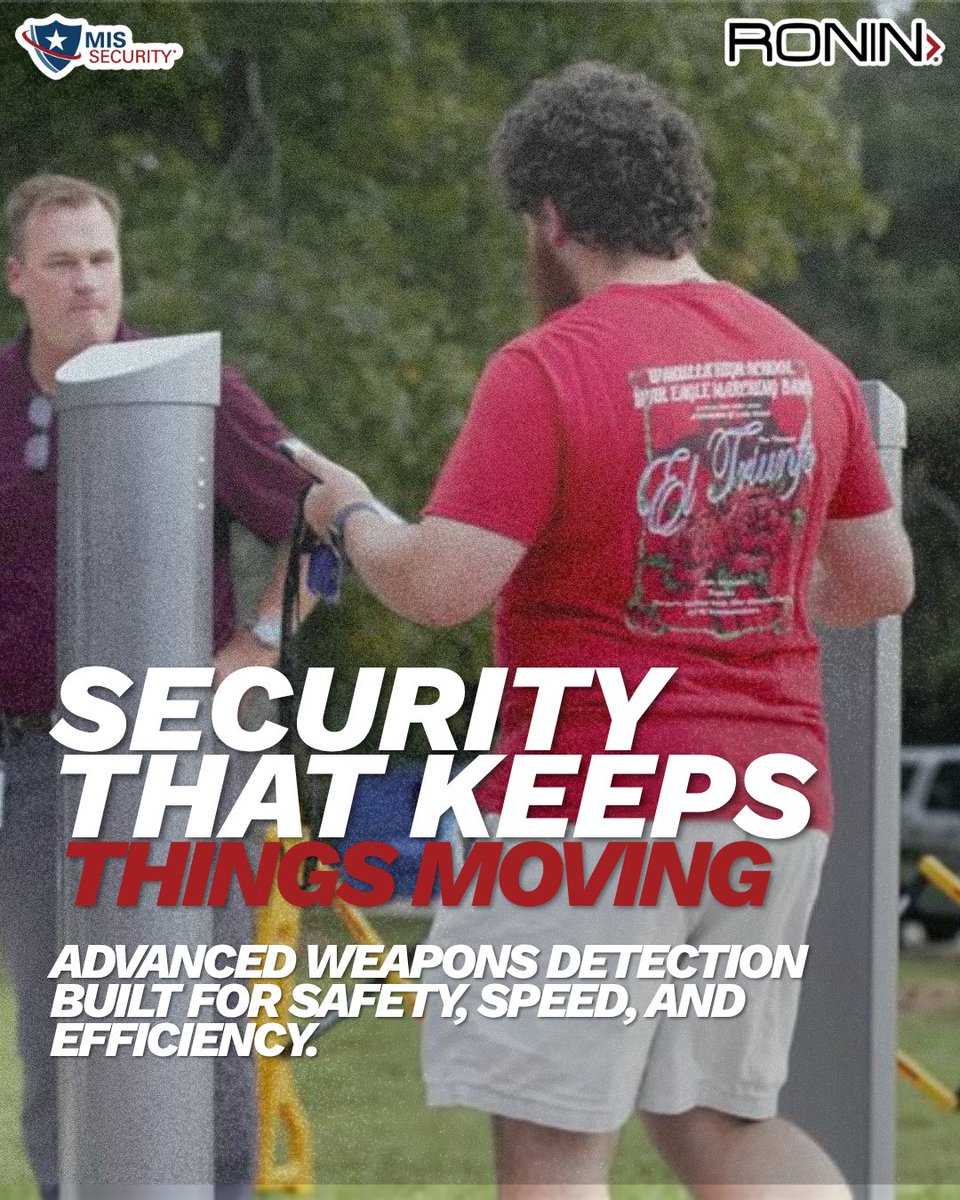 MISSecurity_usa's tweet photo. Security should keep people safe without slowing them down.
RONIN delivers advanced weapons detection built for safety, speed, and efficiency—helping keep every entrance secure and every crowd moving.
#MISSecurity #RONIN #WeaponsDetection #SecuritySolutions #SecurityThatKeepsThingsMoving