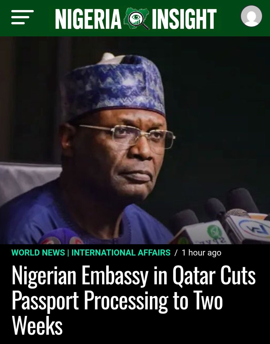 BNvene's tweet photo. The Nigerian Embassy in Qatar has reduced the processing time for passport renewals and new applications to about two weeks following a 10-day passport intervention exercise held in Doha.

The intervention, which took place between August 11 and 21, 2026... https://t.co/kb6dcjg7gr