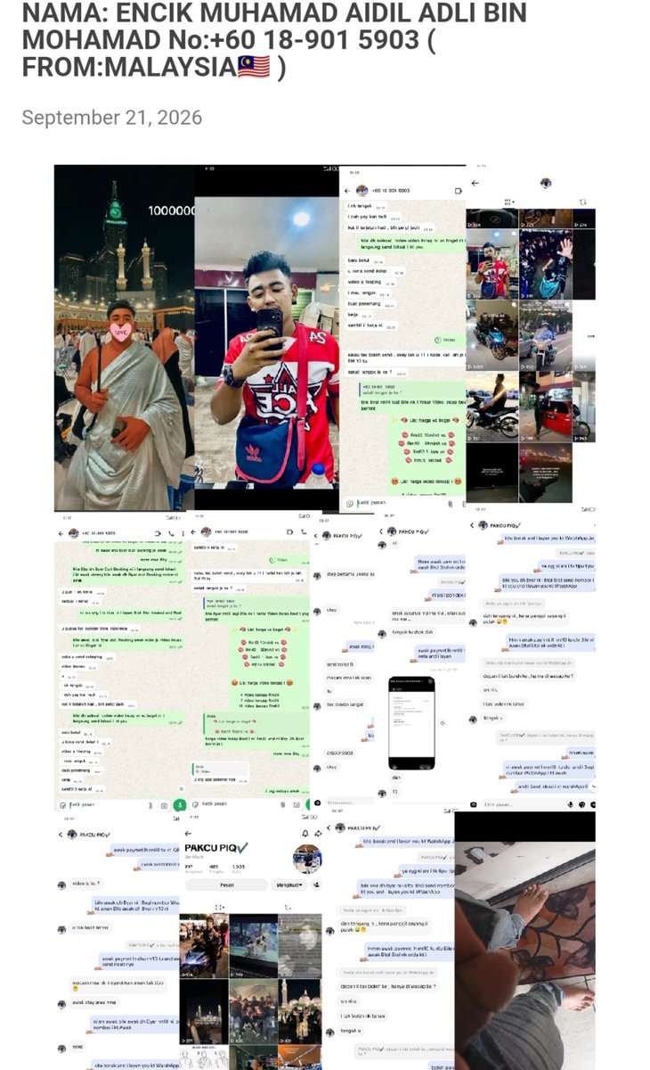 MEDIAVIRALMAY's tweet photo. SEORANG LELAKI MELAKUKAN PELECEHAN SEXSUAL DALAM MEMPERJUAL BELIKAN VIDEO PORNO NAMA: ENCIK MUHAMAD AIDIL ADLI BIN MOHAMAD  No:+60 18-901 5903 ( FROM:MALAYSIA🇲🇾 )
@hmetromy @bharianmy @bharianmy @beritartm @mynewshub @ohtweet @ohmymediacc @SinarOnline https://t.co/n9u0HpkiiU