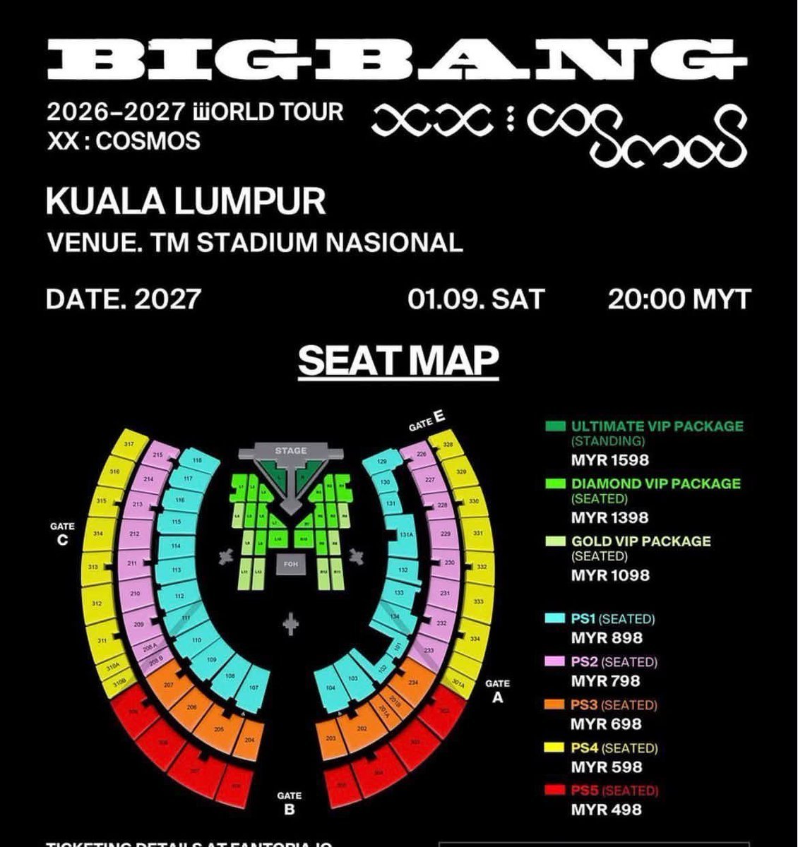 affqluq's tweet photo. 🎫 OPEN TICKET ASSISTANCE / WTS

BIGBANG WORLD TOUR <XX : COSMOS> in KUALA LUMPUR 🇲🇾

- Ultimate vip package
- Diamond vip package 
- Gold vip package 
- PS1

チケット購入をサポートします
ご予約はDMください.
#BIGBANG #COSMOS_WORLD_TOUR #COSMOS_WORLD_TOUR_IN_KUALALUMPUR https://t.co/EKRP7SJkEG