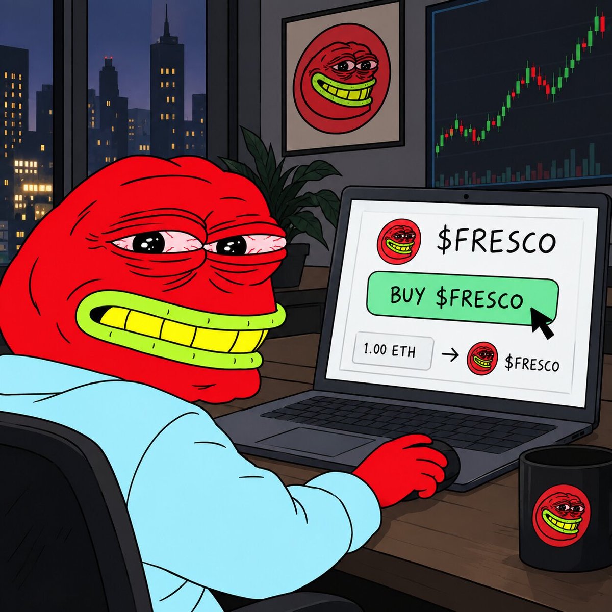 Fresco_RH's tweet photo. $FRESCO is live, the desk is set, and the retail trader is back at it.

Buy. Hold. Check the chart. Go to work. Repeat.

Socials have now been updated on Dexscreener too.

Pure meme. Robinhood Chain.
In the end, we are all Fresco. https://t.co/3Srcw9zf7C